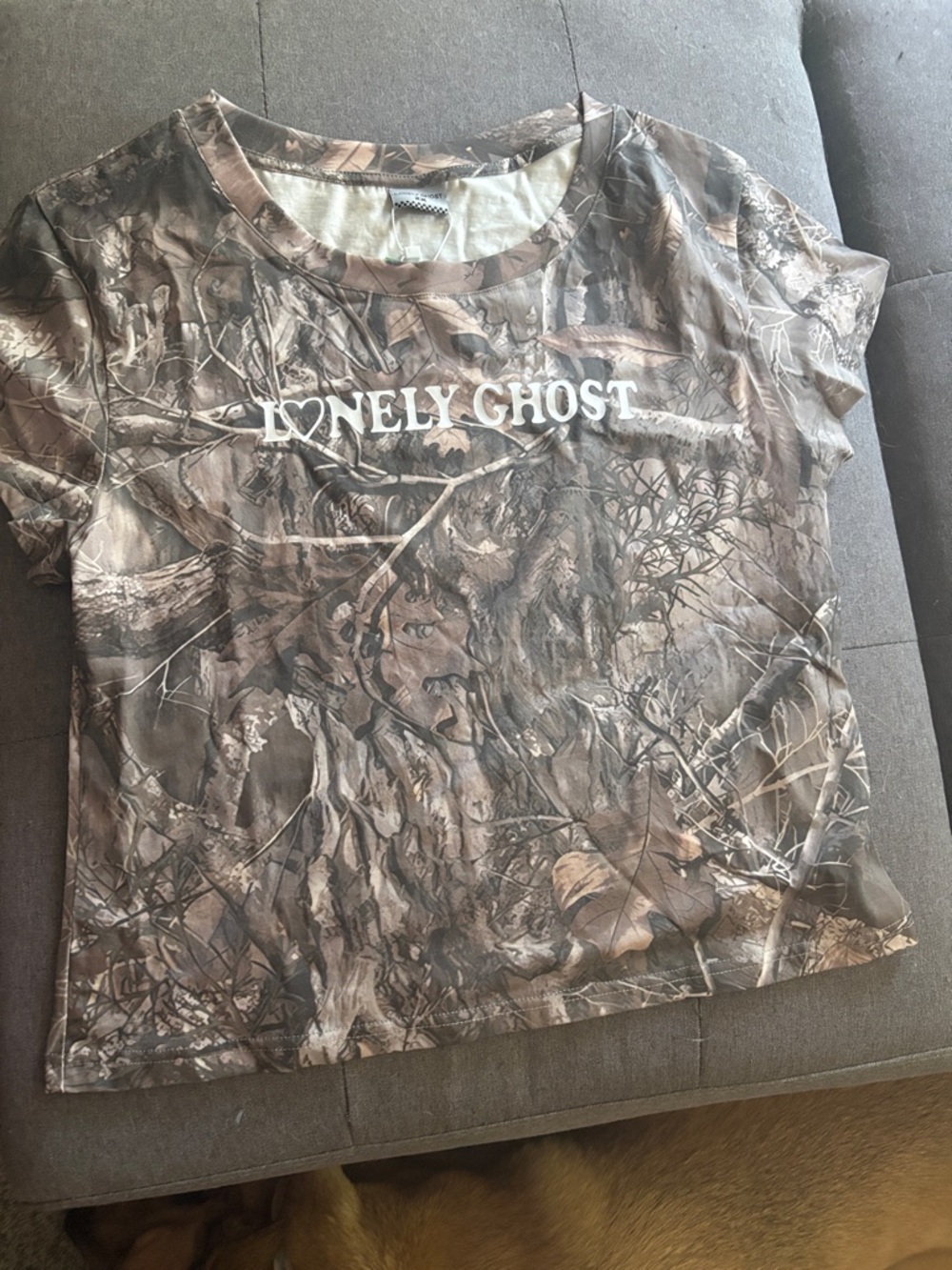 LONELY GHOST Brown Camo Short-Sleeve Tee